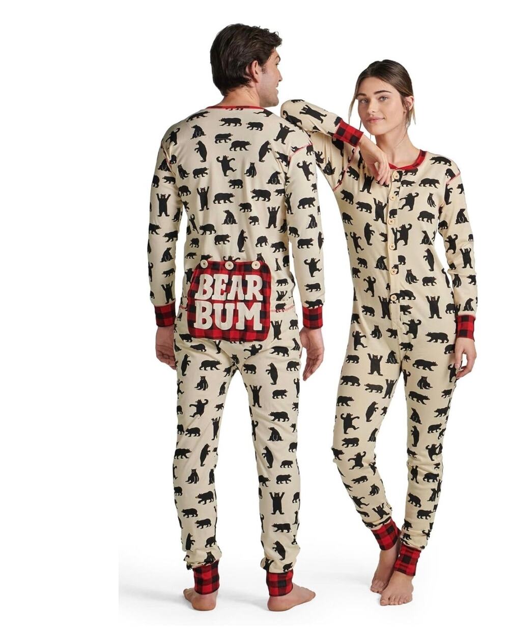 Little Blue House Bear Print Women's Adult Pajama Onesie Union Suit - Small